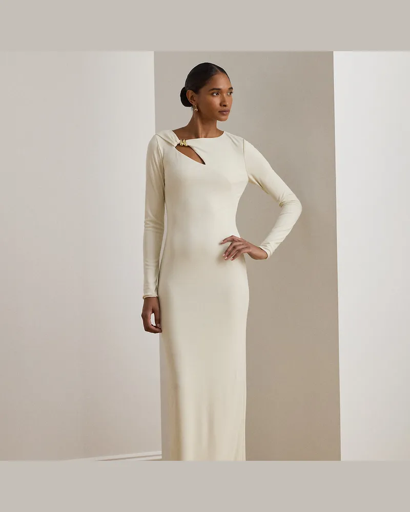 Ralph Lauren Jersey-Abendkleid mit Cutout-Detail Cream