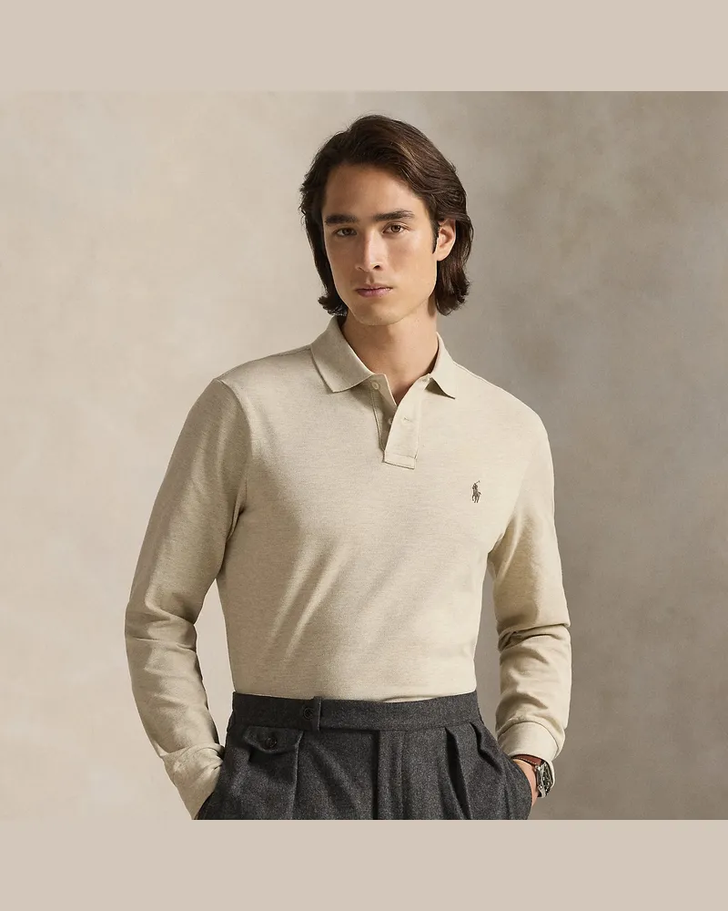 Ralph Lauren Custom-Slim-Fit Piqué-Poloshirt Cream