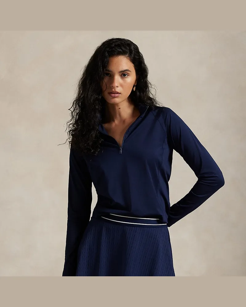 Ralph Lauren Jerseypullover mit Viertelreißverschluss Blue