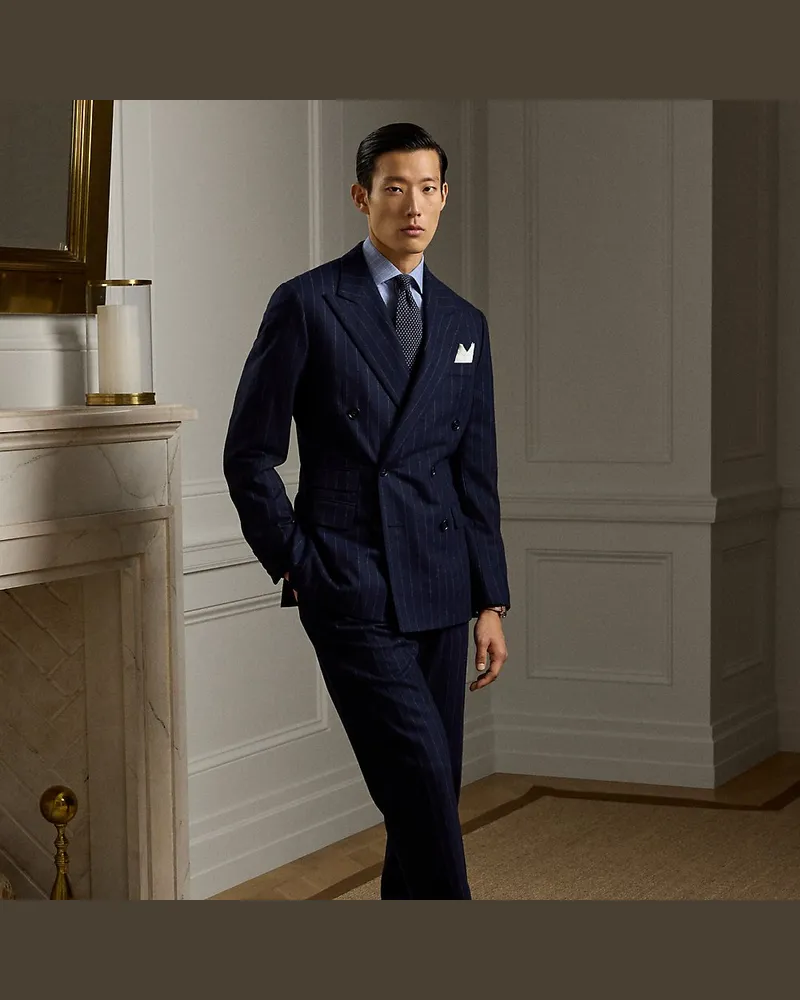Ralph Lauren Handgeschneiderter Streifenanzug Kent Blue