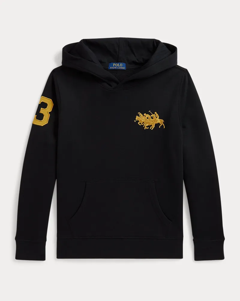 Ralph Lauren Fleece-Kapuzenshirt mit Dreifach-Pony Black