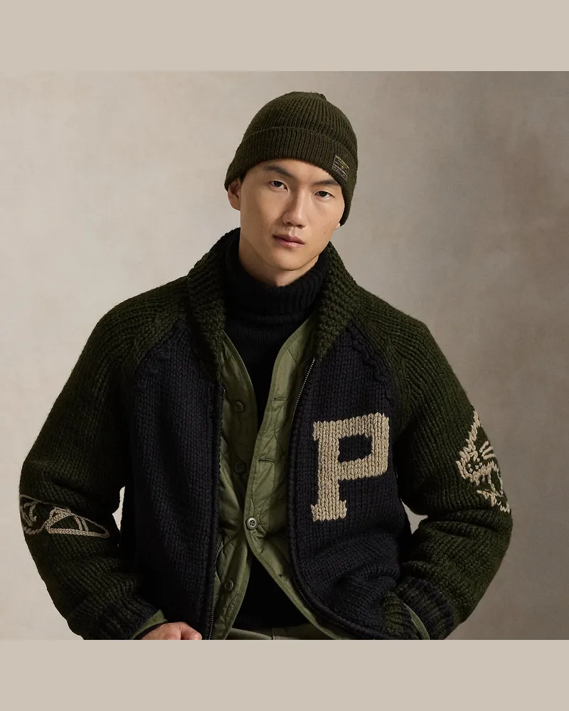 Ralph Lauren Woll-Strickjacke mit Schalkragen Multi