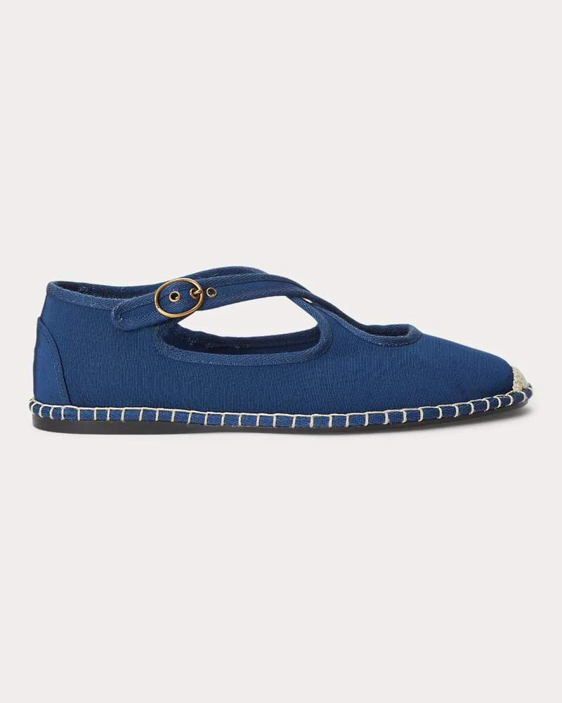 Ralph Lauren Mary-Jane-Espadrille aus Ripsband Blue