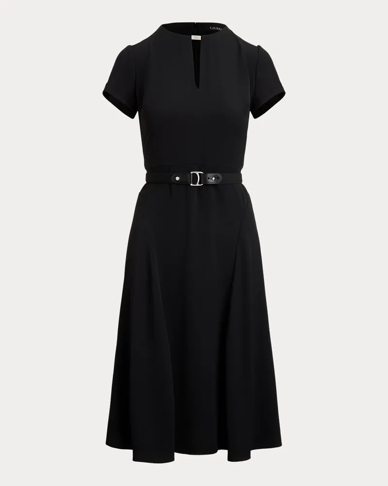 Ralph Lauren Kurzgrößen - Georgettekleid mit Gürtel Black