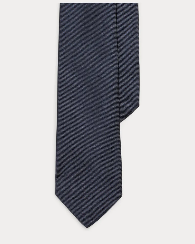 Ralph Lauren Schmale Krawatte aus Seidenrips Blue