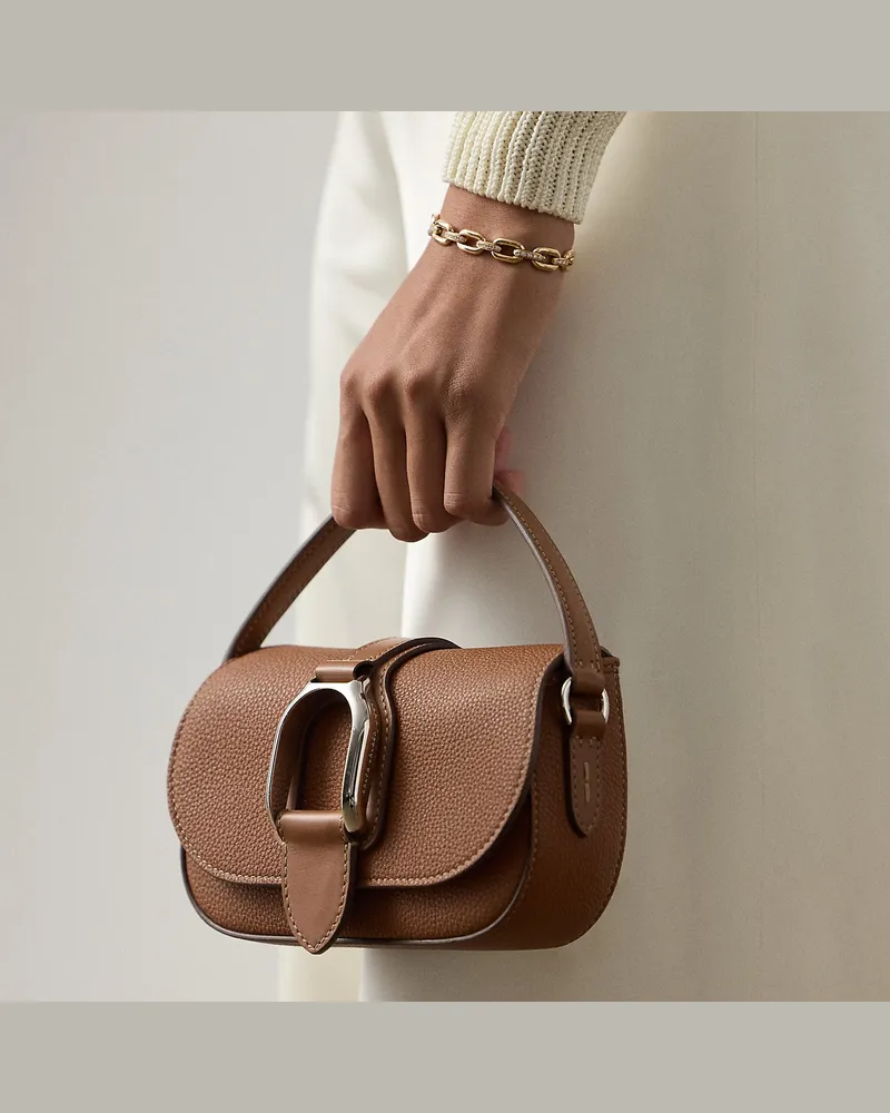 Ralph Lauren Mini-Ledertasche Welington mit Kette Brown
