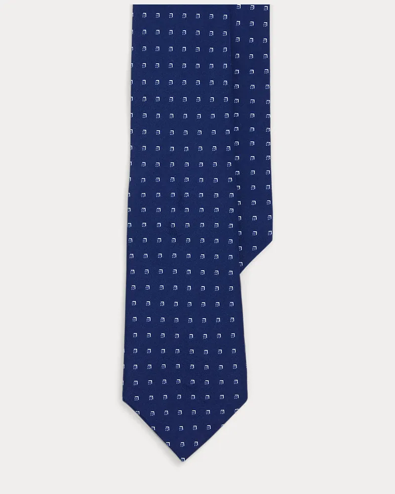 Ralph Lauren Gemusterte Seidenkrawatte Blue
