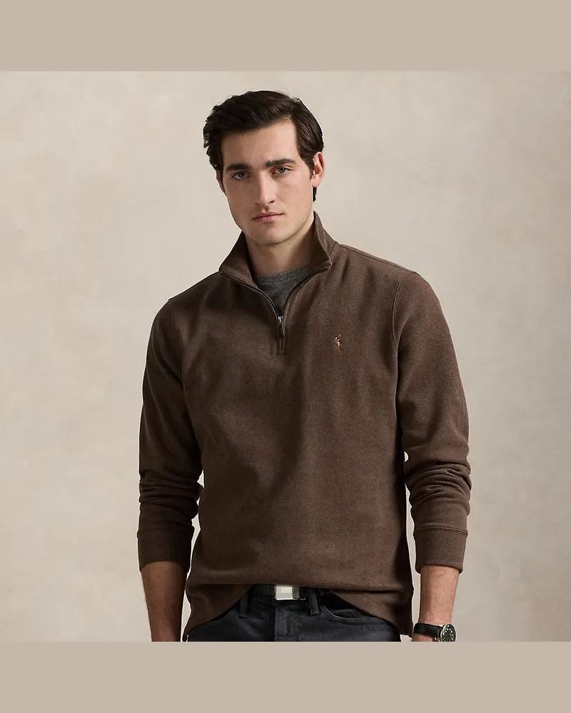 Ralph Lauren Rippenpullover mit Viertelreißverschluss Brown