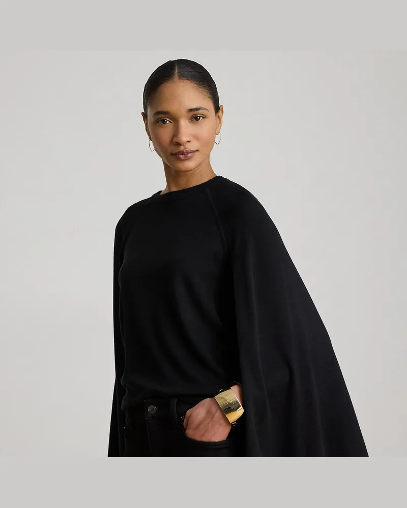Ralph Lauren Rundhalspullover mit Cape Black