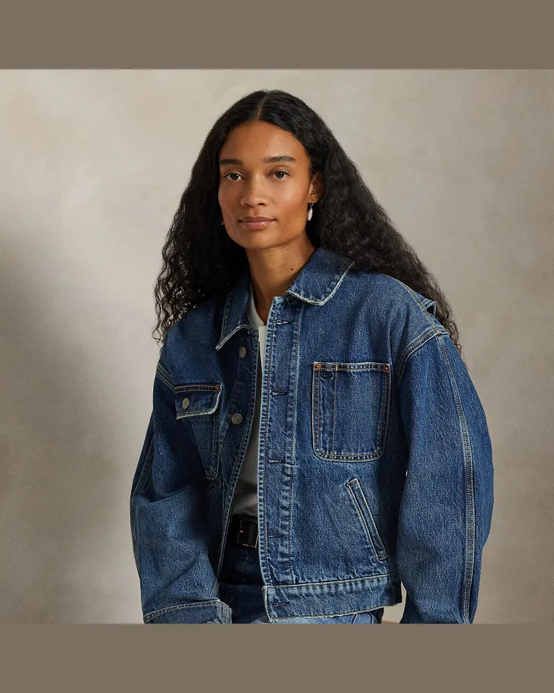 Ralph Lauren Denim-Dungaree-Jacke Blue