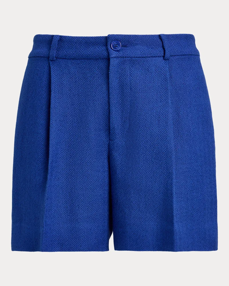 Ralph Lauren Shorts mit Falten und Fischgratmuster Blue