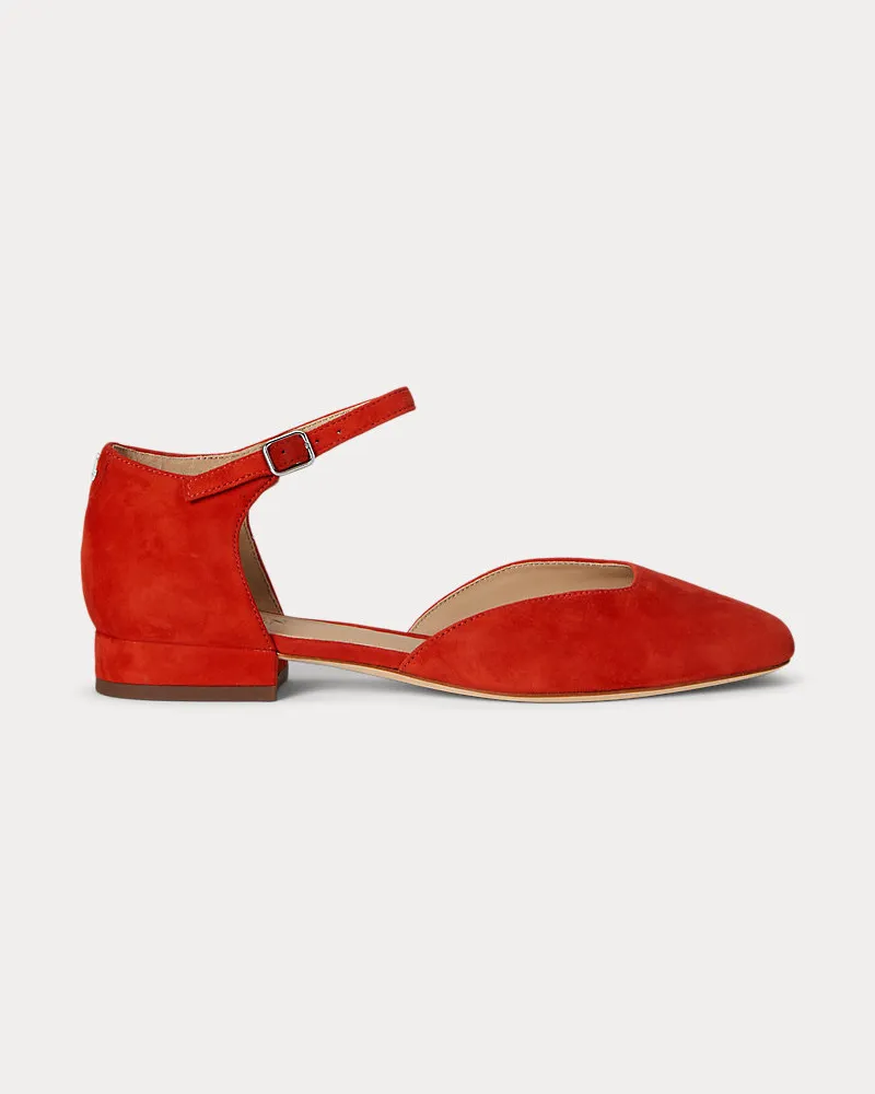 Ralph Lauren Mary Jane Emellie aus Wildleder Red