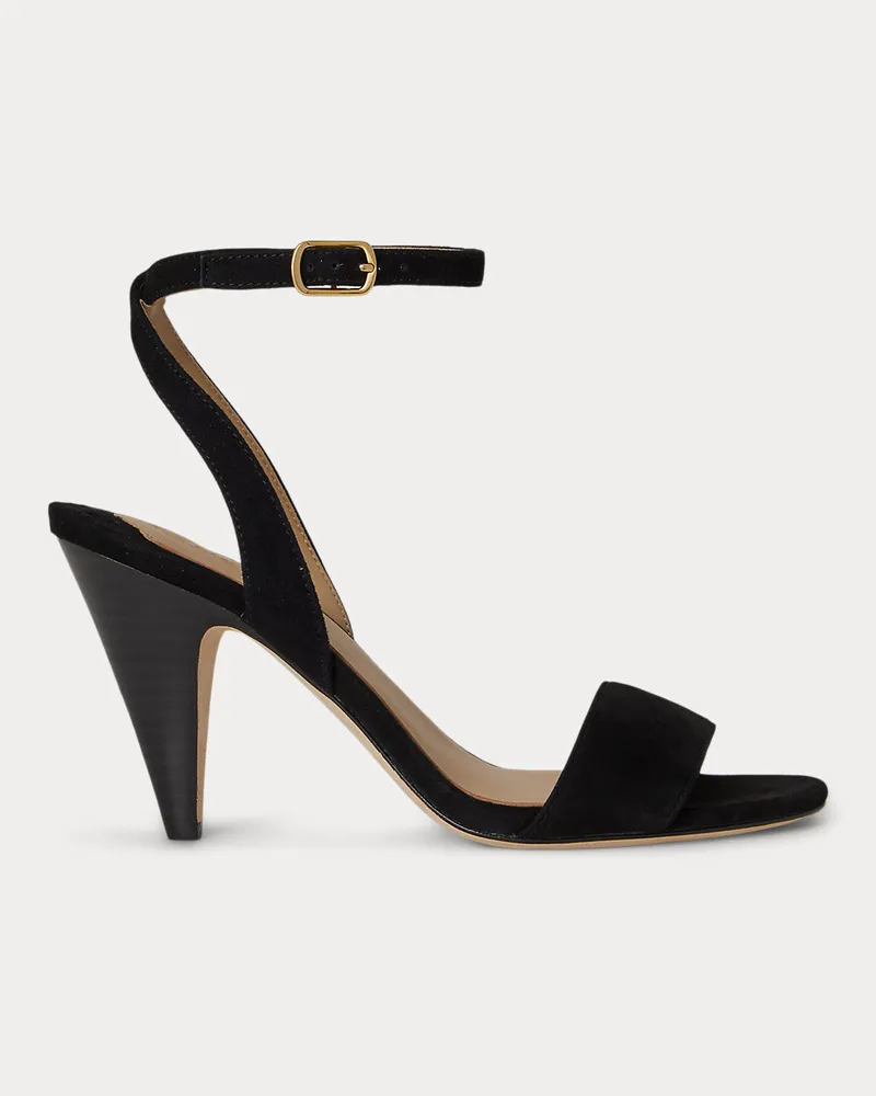 Ralph Lauren Sandale Gracy aus Schafswildleder Black