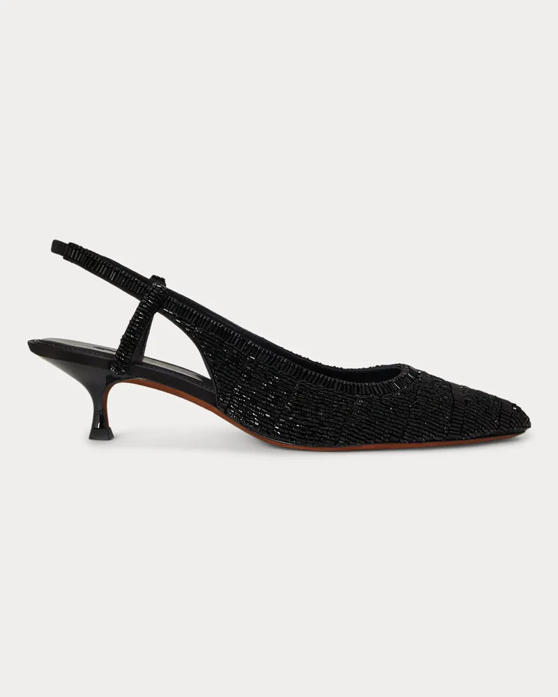 Ralph Lauren Absatzschuh mit Perlen und Riemchen Black