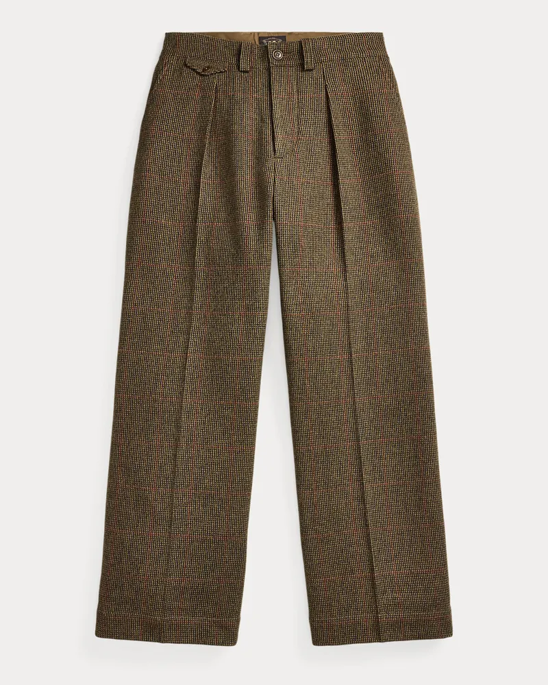 Ralph Lauren Tweedhose mit Windowpane-Karo Green