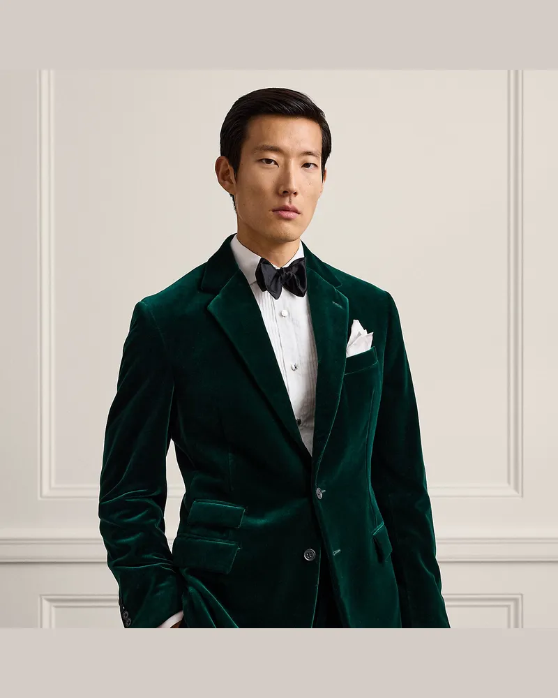 Ralph Lauren Handgeschneiderte Samtjacke Kent Green