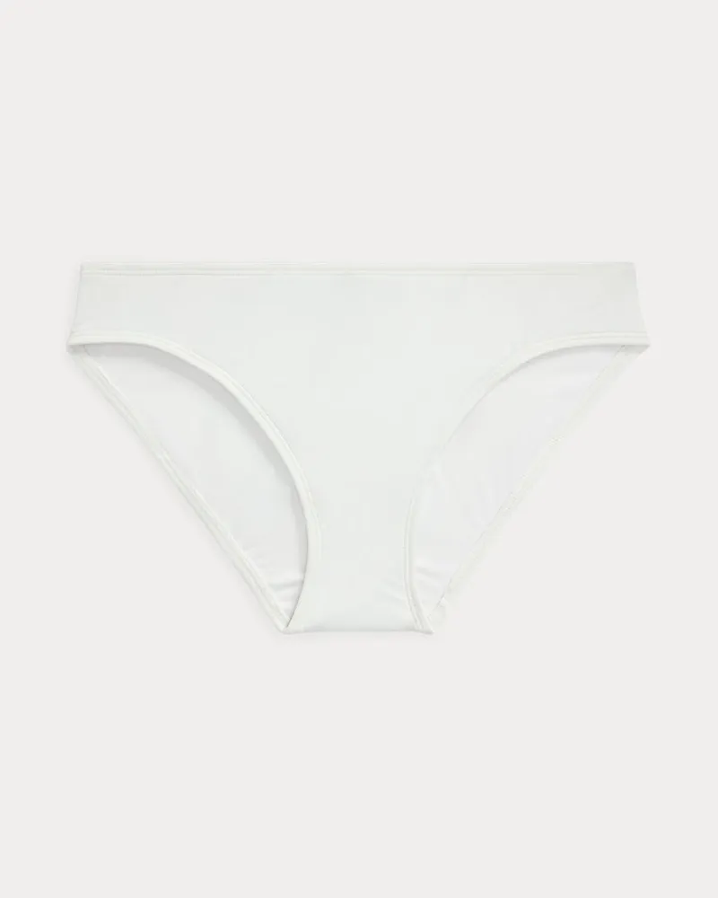 Ralph Lauren Einfarbige Hipster-Bikinihose White