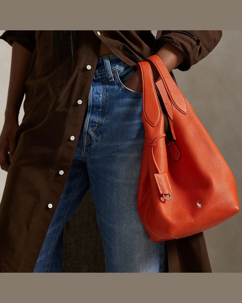 Ralph Lauren Ledertragetasche Polo Play Orange