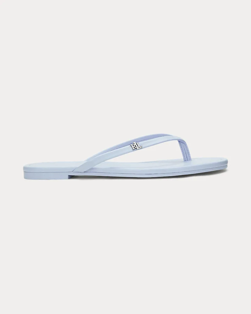 Ralph Lauren Flip-Flop Raquel aus Leder Blue