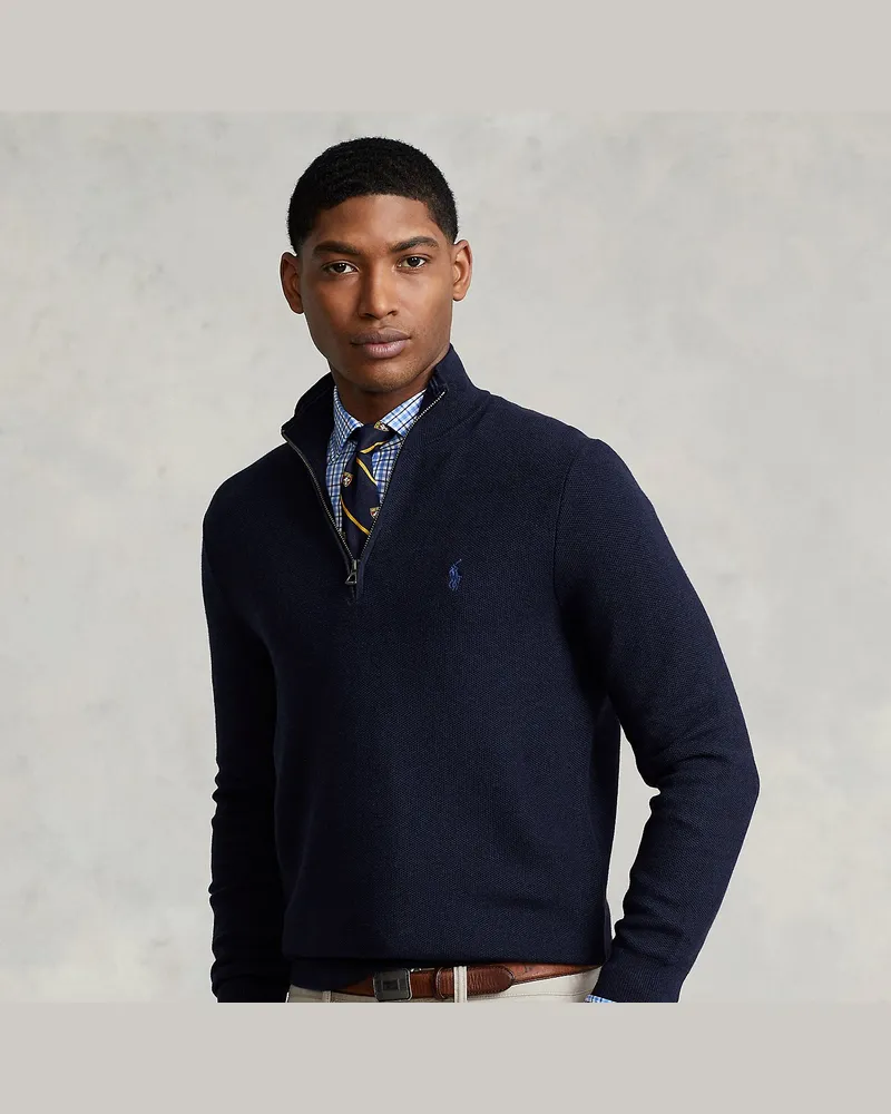 Ralph Lauren Pullover aus Baumwollpiqué Blue