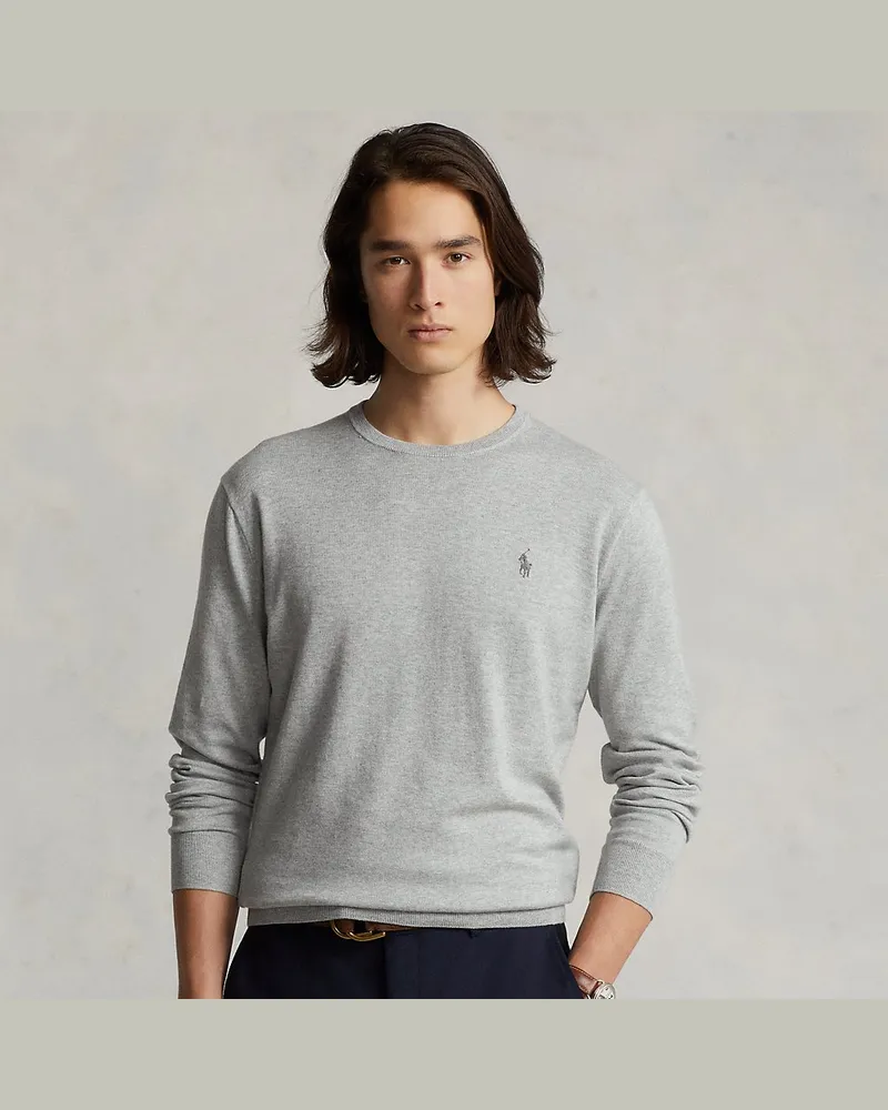 Ralph Lauren Slim-Fit Baumwollpullover Grey