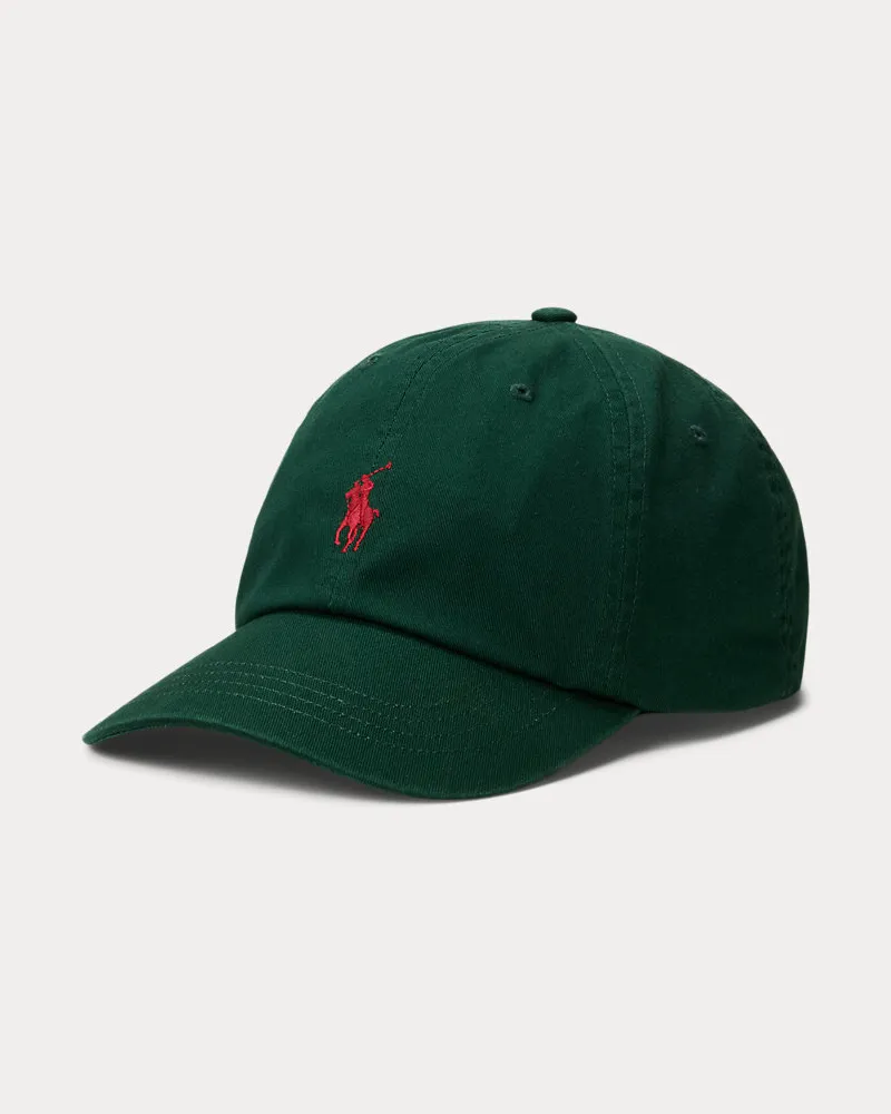 Ralph Lauren Klassische Baumwollchino-Baseballkappe Green