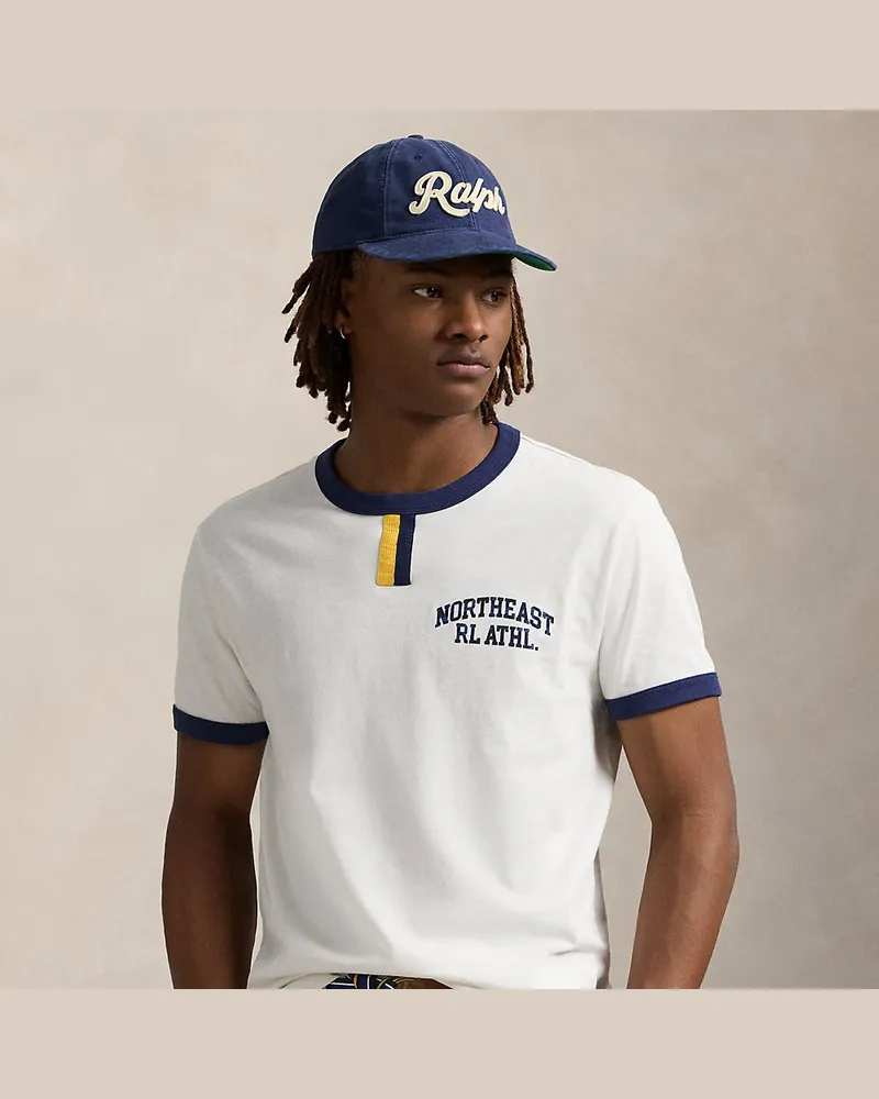 Ralph Lauren Standard-Fit Jersey-T-Shirt mit Grafik White