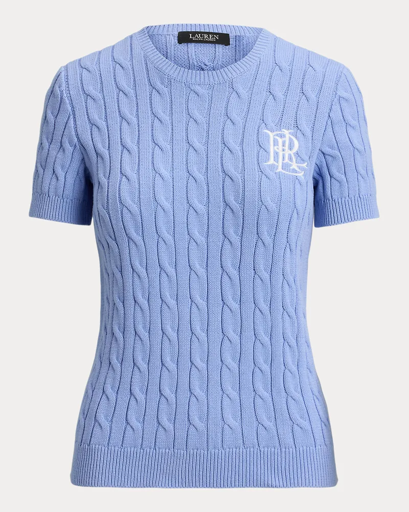 Ralph Lauren Kurzarmpullover mit Zopfmuster Blue