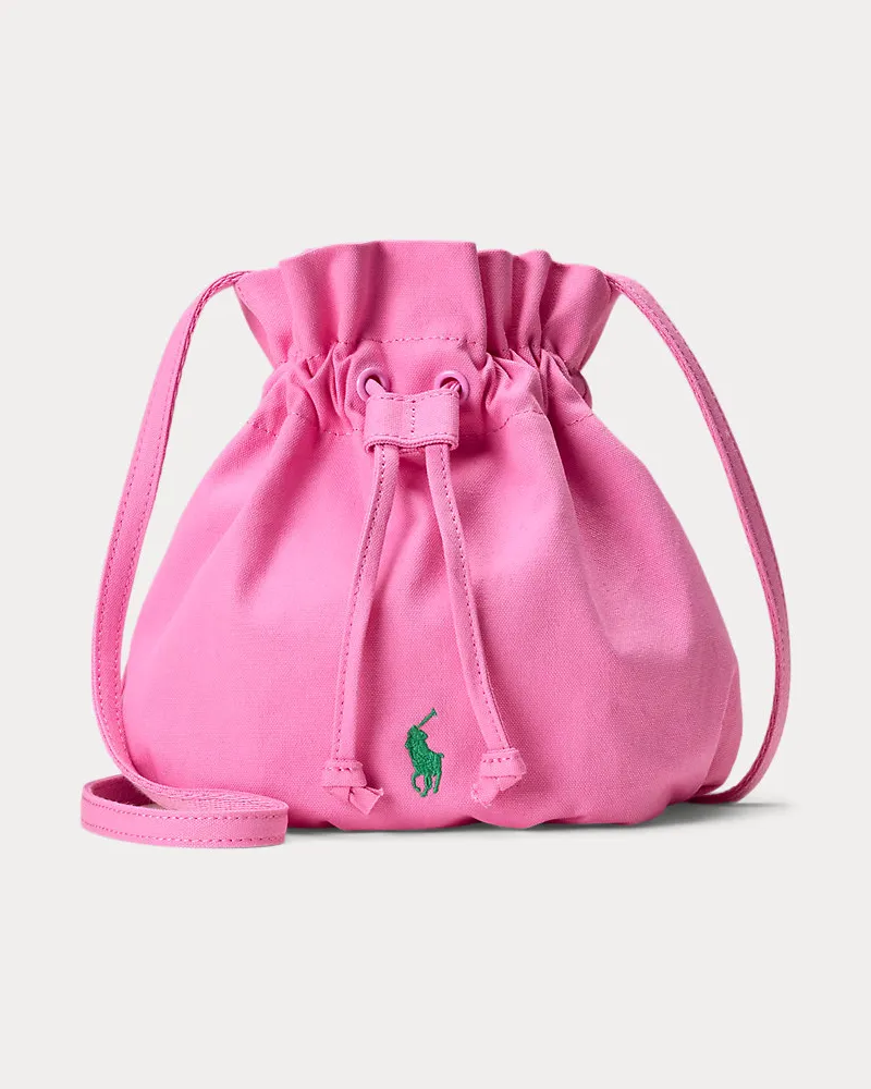 Ralph Lauren Segeltuch-Beuteltasche mit Big Pony Pink