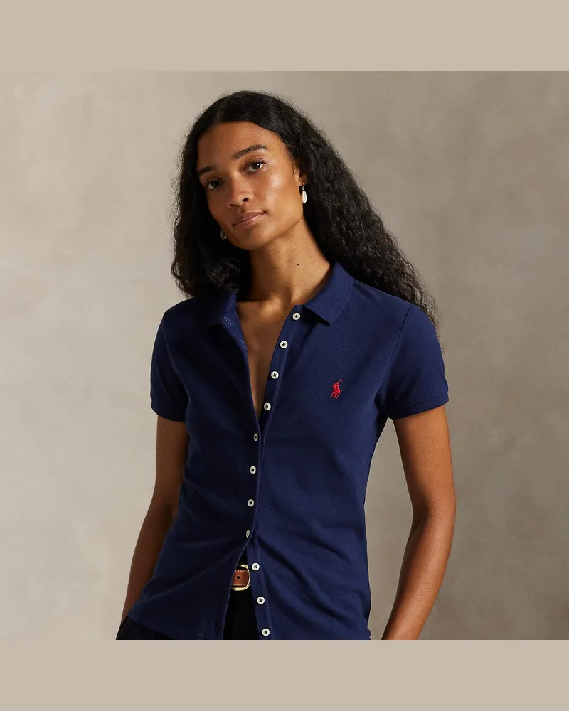 Ralph Lauren Poloshirt mit Knopfleiste Blue