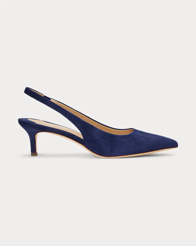 Ralph Lauren Wildleder-Pumps Lolah II mit Riemchen Blue