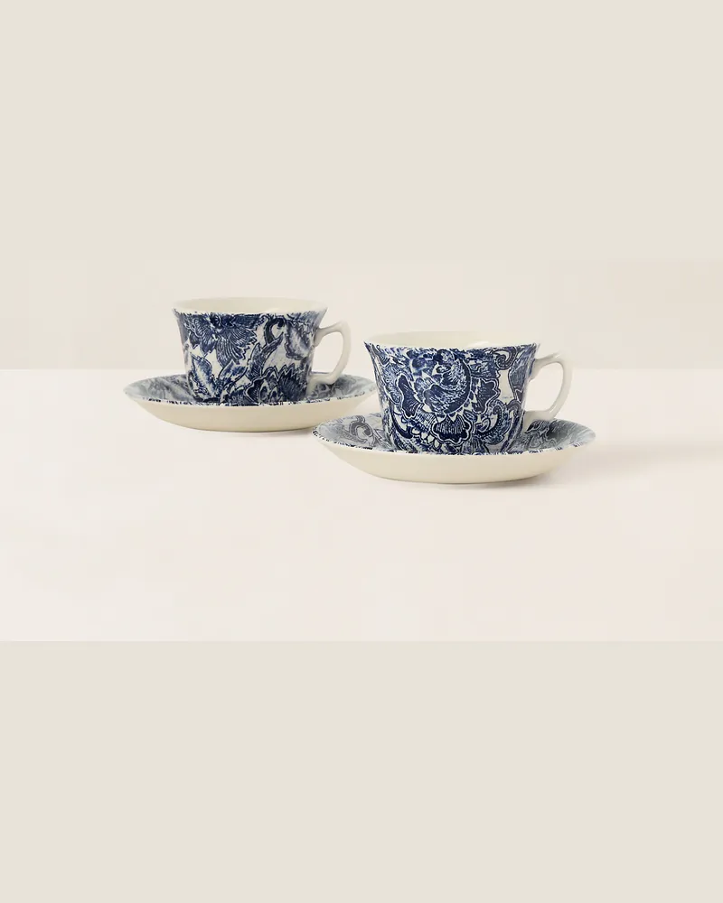 Ralph Lauren Home Tassen- und Untertassen-Set Faded Peony Blue