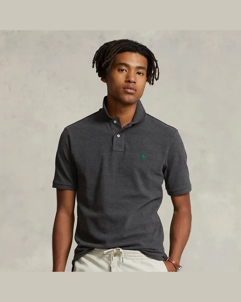 Ralph Lauren Slim-Fit Poloshirt aus Piqué Grey