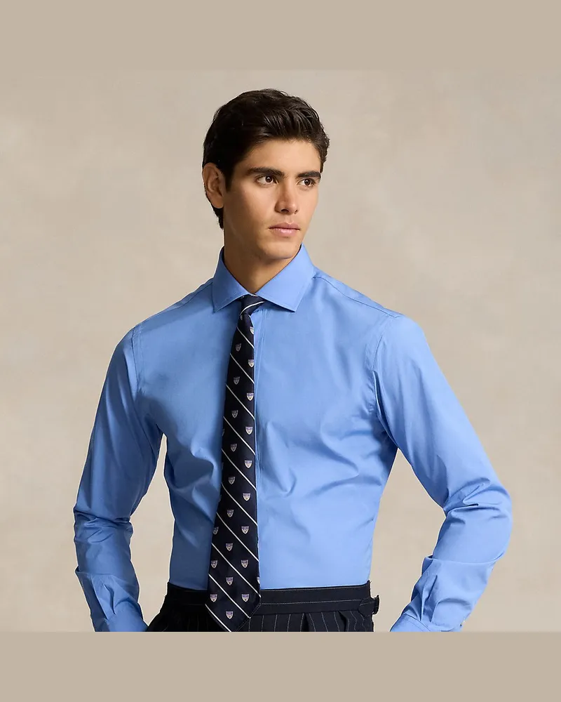 Ralph Lauren Custom-Fit Hemd aus Popeline Blue