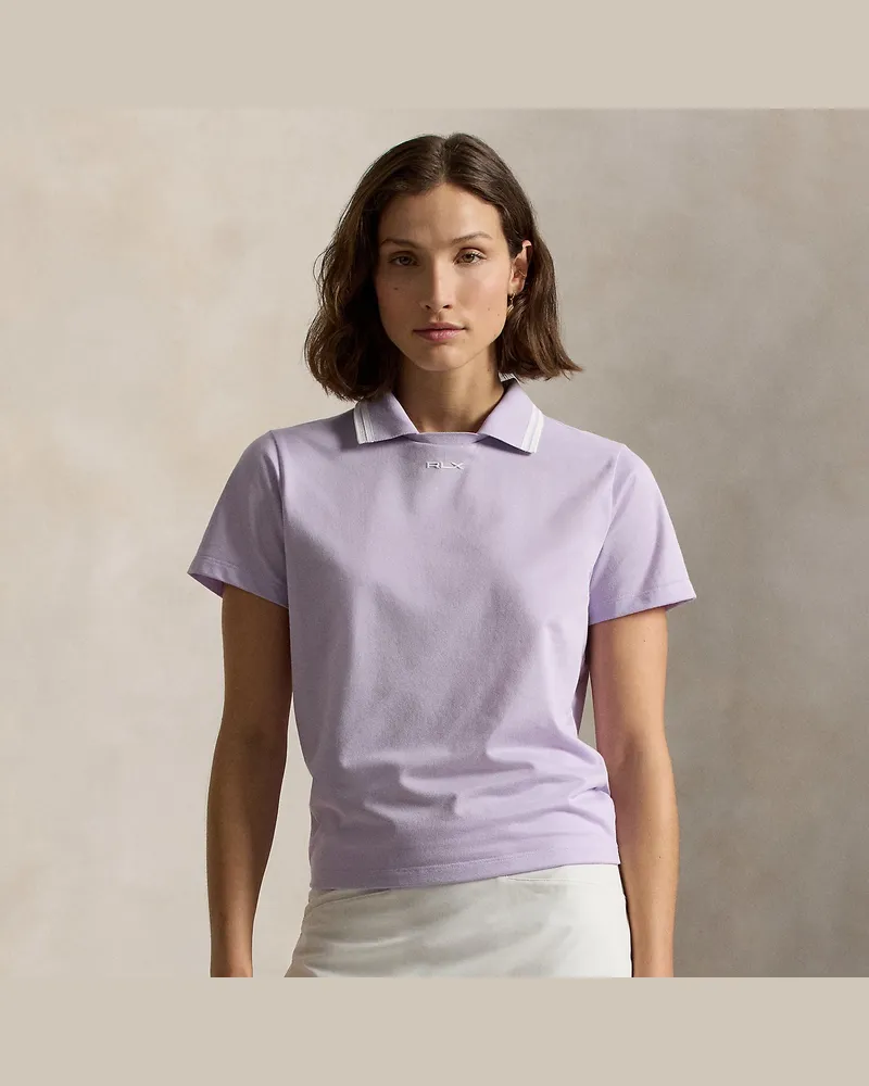Ralph Lauren Jersey-Poloshirt mit mehrlagigem Kragen Purple