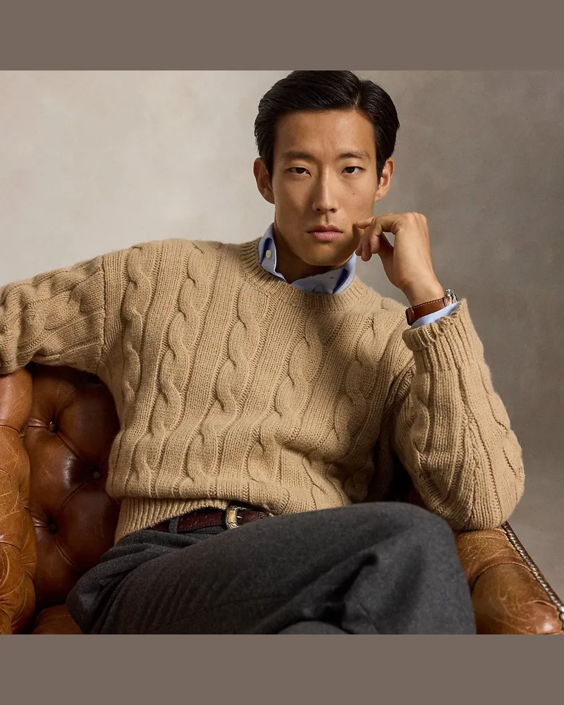Ralph Lauren Relaxed-Fit Pullover mit Zopfmuster Brown
