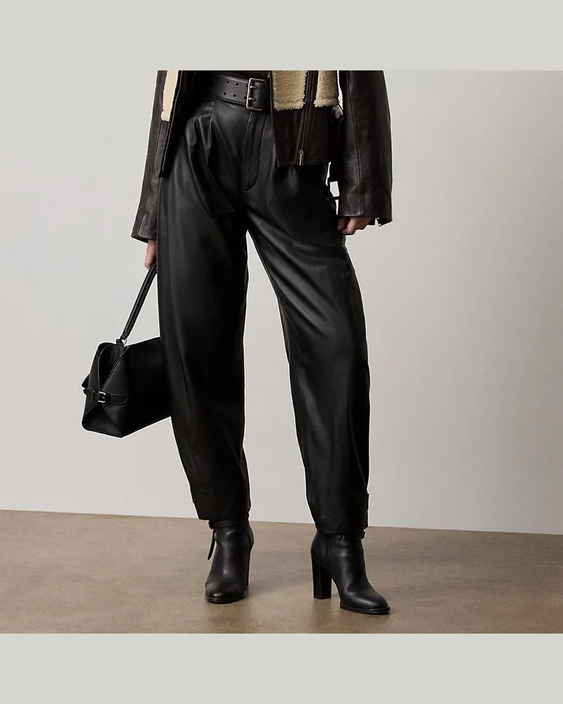 Ralph Lauren Hose Jeanne aus Lammleder Black