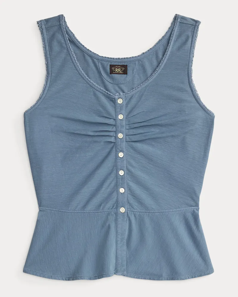 Ralph Lauren Ärmelloses Oberteil aus Jersey Blue