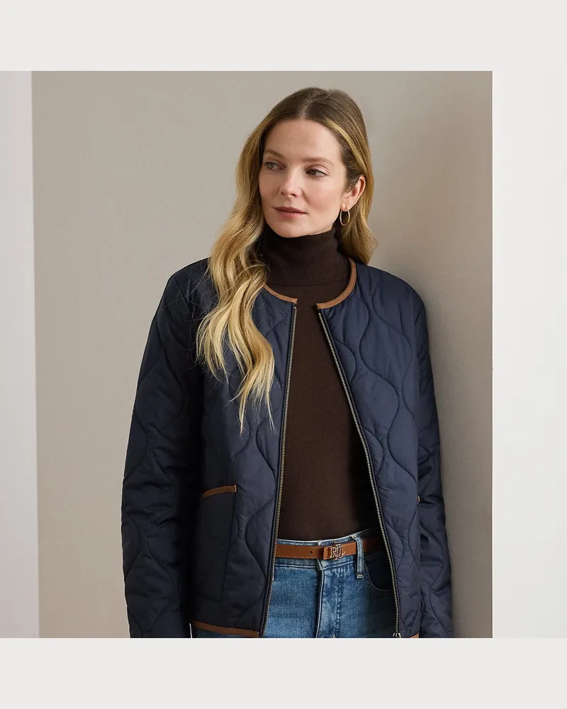 Ralph Lauren Zwiebelsteppjacke mit Twillbesatz Blue