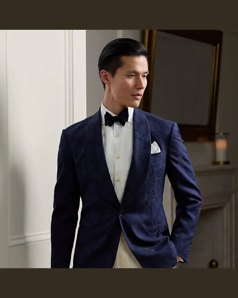 Ralph Lauren Handgeschneiderte Paisley-Jacke Kent Blue