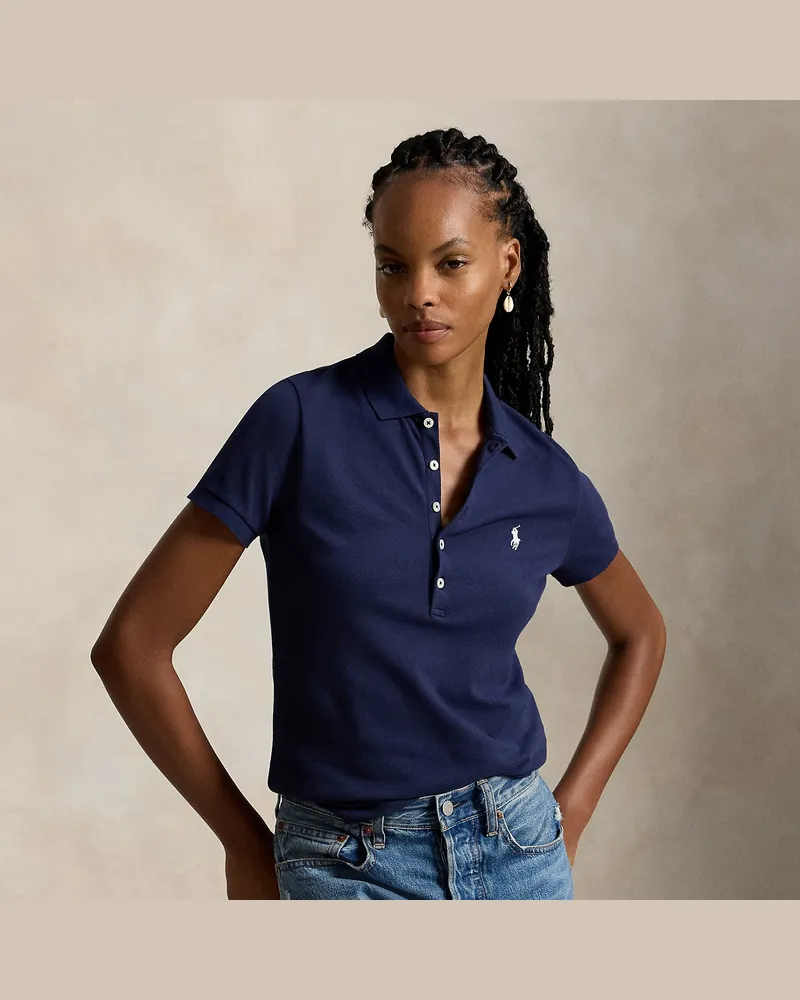 Ralph Lauren Slim-Fit Stretch-Poloshirt Blue