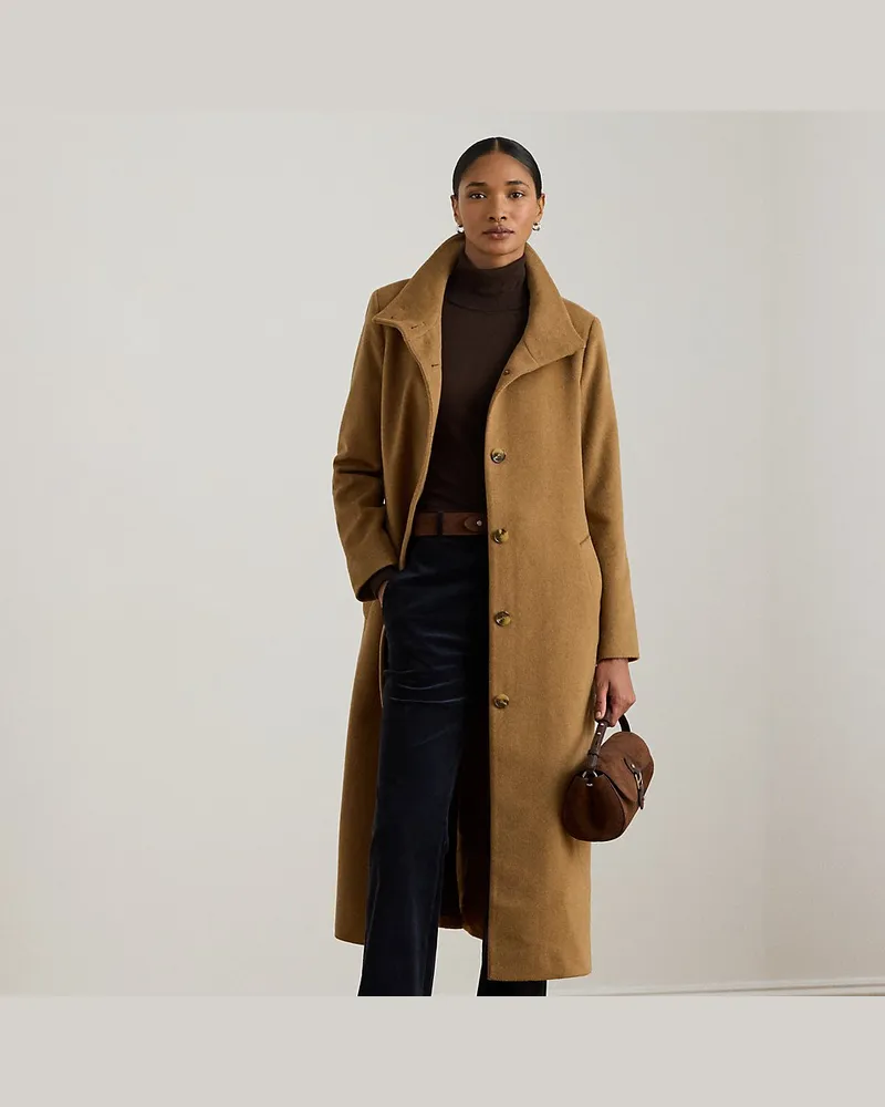 Ralph Lauren Mantel aus Wollmischung mit Tunnelkragen Brown