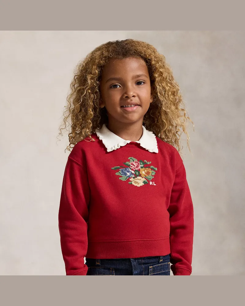 Ralph Lauren Fleece-Sweatshirt mit Kragen Red