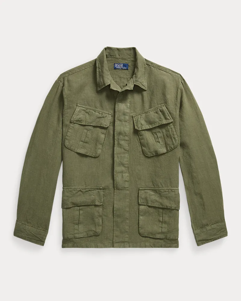 Ralph Lauren Utility-Hemdjacke aus Leinen Green