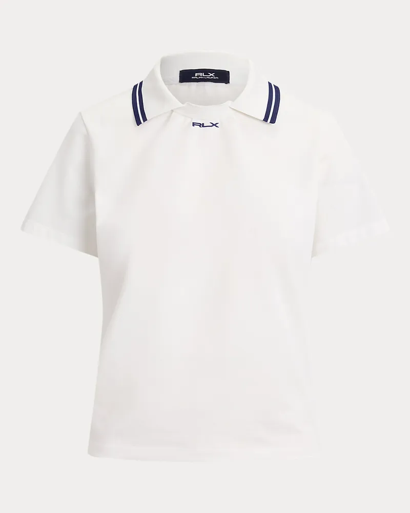 Ralph Lauren Jersey-Poloshirt mit mehrlagigem Kragen White