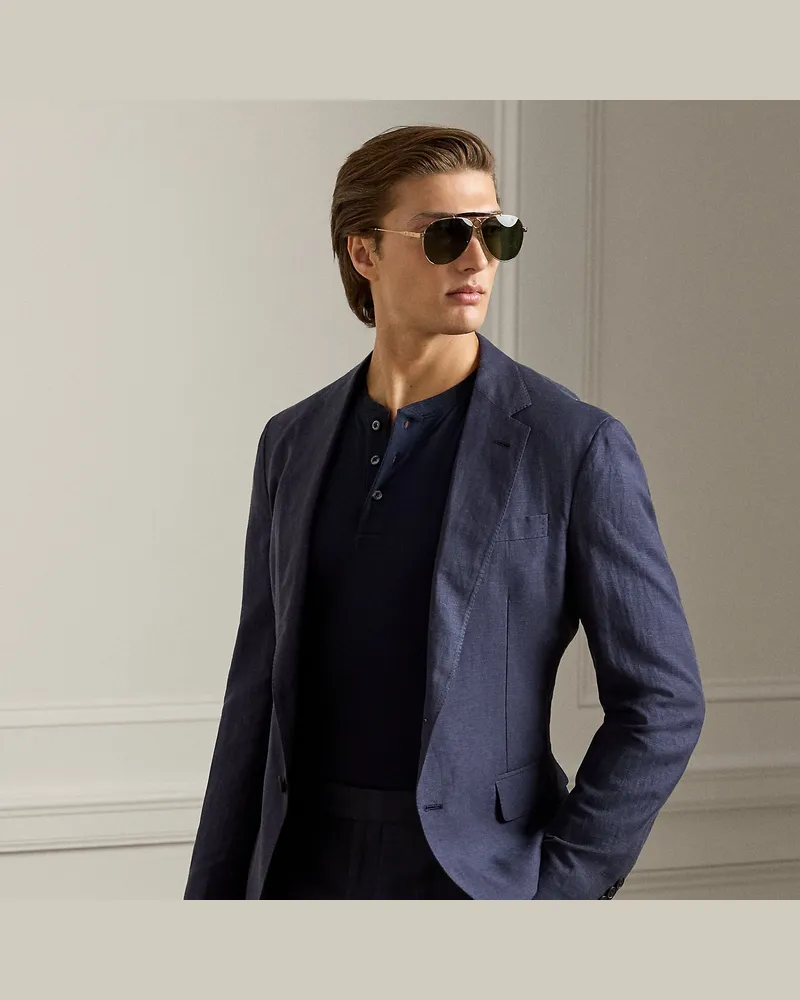 Ralph Lauren Handgeschneiderte Jacke Hadley mit Seide Blue