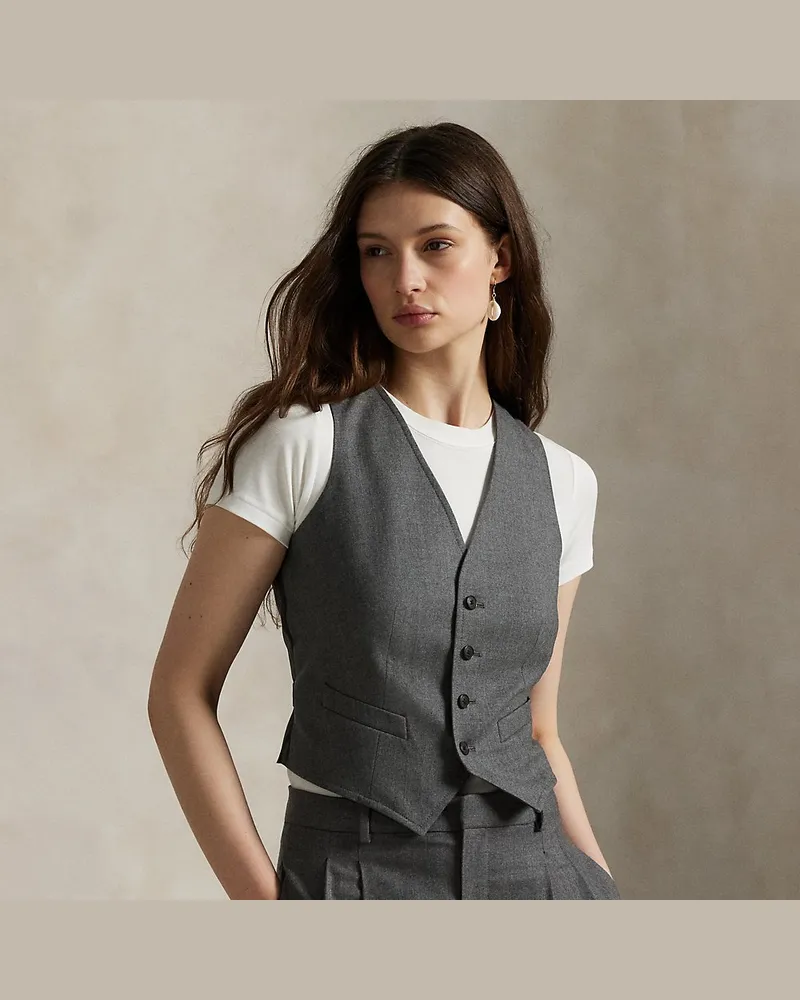 Ralph Lauren Geknöpfte Weste aus Wollmischung Grey