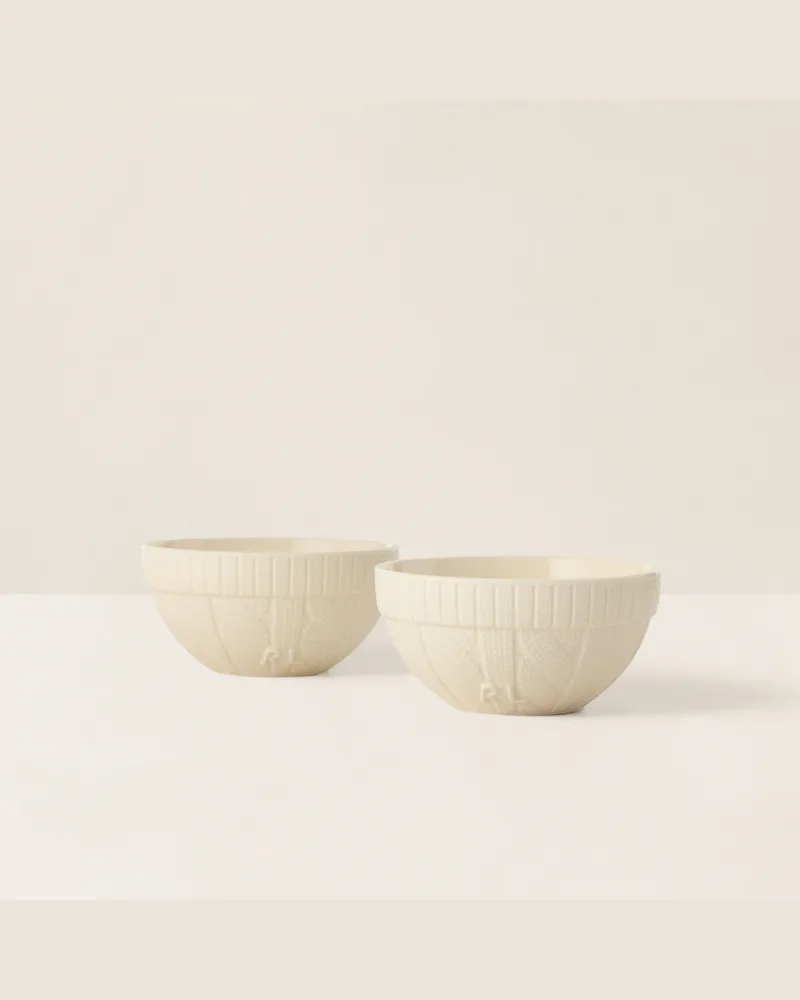 Ralph Lauren Home Keramikschalen-Set mit Zopfmuster Cream