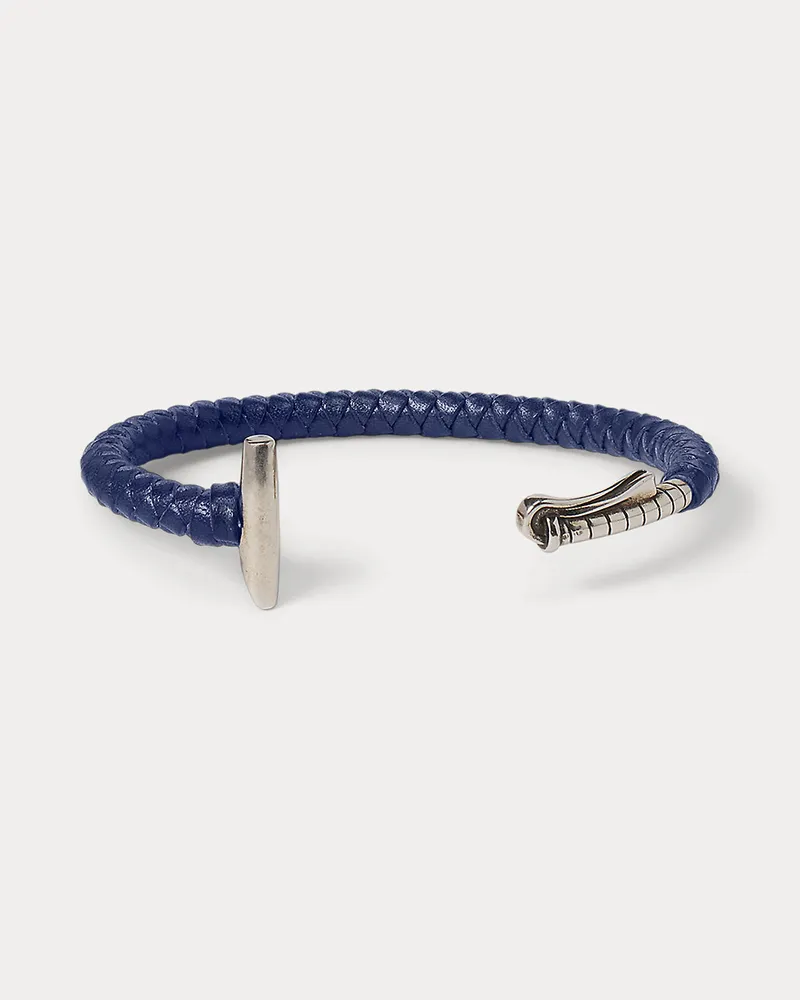 Ralph Lauren Armreif mit Poloschläger aus Messing Blue