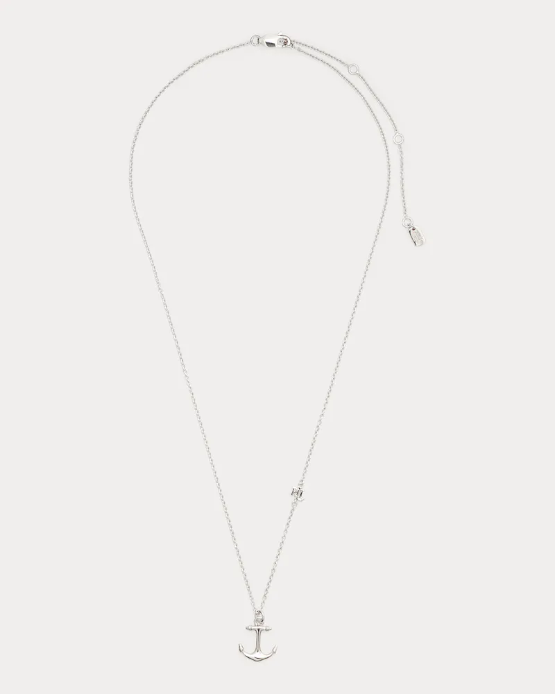 Ralph Lauren Silberhalskette mit Ankeranhänger Silver